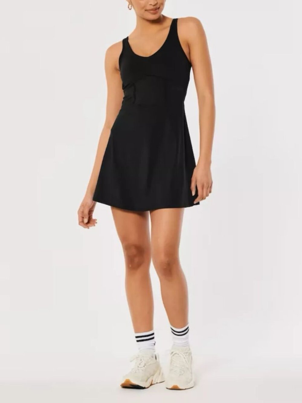 Black Activewear Dress with built-in shorts | Tennis dress skort | NWT Hollister